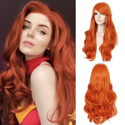 JoneTing 28-Inch Long Orange Curly Wig