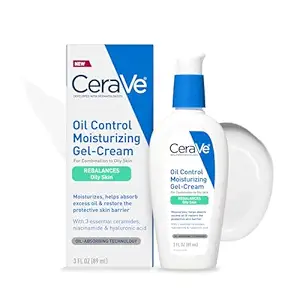 CeraVe Oil Control Moisturizing Gel-Cream, Face Moisturizer for Oily Skin, Niacinamide, Hyaluroni...