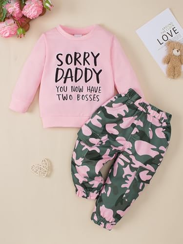 Yvowming Toddler Girl Clothes Outfits Sweatshirt & Camouflage Pants Set Baby Girl Fall Winter Outfits Kids Sweatsuit2