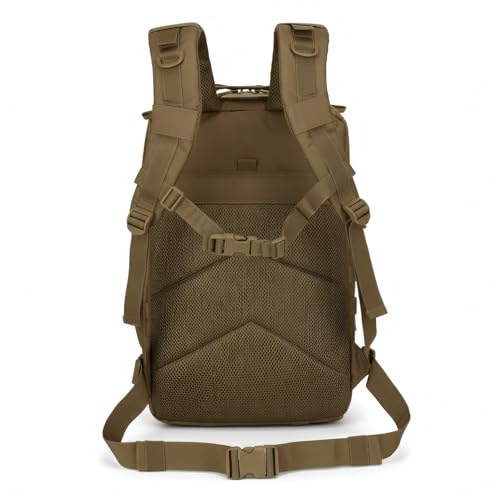 Military Tactical Backpack for Men and Women Molle 45L Large Army 3 Days Assault Pack Bug Out Bag Water Resistant and Heavy Duty Hiking Camping Treeking Rucksack -Tan - Image 7