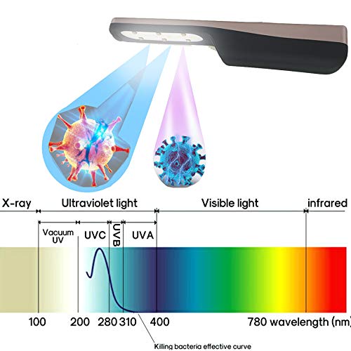 Lampada Sterilizzatrice UVC con powerbank e torcia integrata, sterilizzatore LED disinfettante germicida raggi ultravioletti, luce antibatterica ultravioletta +caricatore smartphone batteria portatile