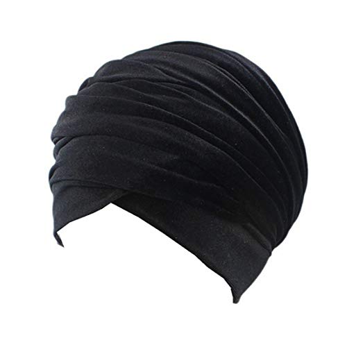 Qhome Luxury Pleated Velvet Turban Hijab Head Wrap Extra Long Tube Indian Headwrap Scarf Tie