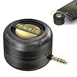 Portable 5X Speaker Amplifier–Plug & Play for Music/Calls, 2026 New with 3.5mm/Type-C & Immersive Audio - Phone Speaker Amplifier for Phone, iPad, Smartphone, Tablet (Black,3.5mm)