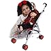 The New York Doll Collection First Dolls Stroller for Kids, Onepiece – Red Color For18” Folds for Storage - Great Gift for Toddlers
