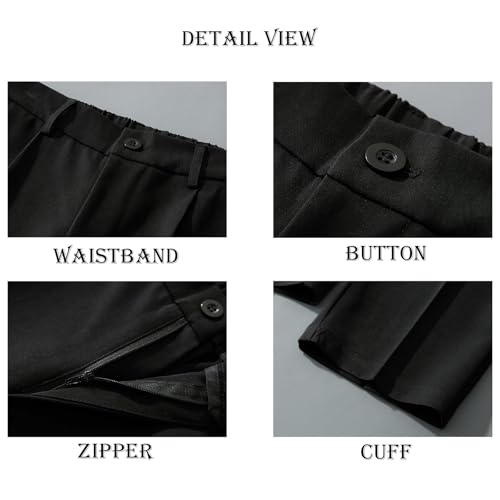 Morilas Mens Pants, Fleurosta Stretch Waist Ice Silk Pants - Super Stretch Ice Silk, Comfort Everyday Pant. (Black,XX-Large)4