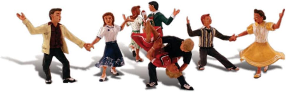 Scenic Accents Swingin' Sensation 1950's Era Dancers (4 Couples) HO Scale Woodland Scenics