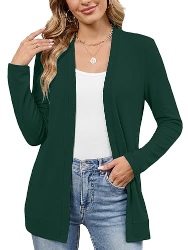 Image of Heymoments Knitted Open Front Cardigan for Women Long Sleeve Causal Bolero Lightweight Sweaters