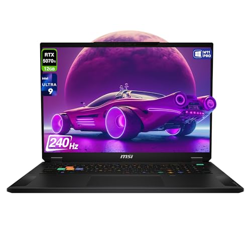 Image of msi Stealth 18 HX AI Gaming Laptop, Intel Ultra 9-275HX, 96 GB DDR5 RAM, 2 TB PCIe SSD, 18 inch QHD+ (2560x1600) 240Hz Display, Nvidia G-Force RTX 5070Ti, Per-Key RGB Keyboard, W11 Pro, Midnight Black