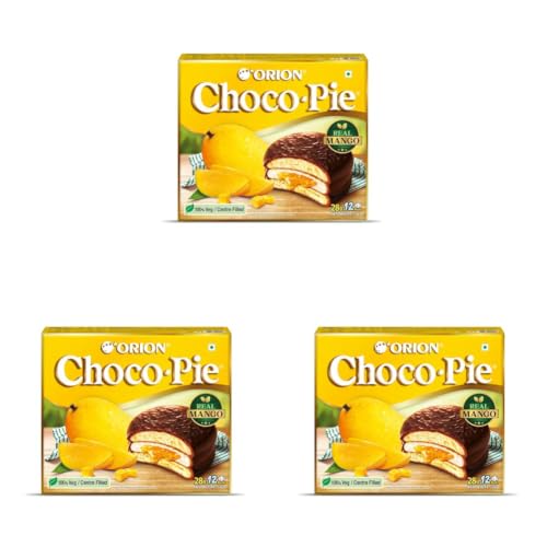 Image of ORION Mango Choco Pie (12pies)|centre-filled chocolate biscuit (Pack of 3)