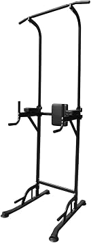 Power Tower Pull Up Bar Station, Height Adjustable Free Standing Dip Station, Home Strength Training Fitness Workout Equipment for Home Gym