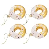 Alipis 4piezas Adornos Navideños De Donut Miniatura para Decoración De Árbol De Navidad y Fiestas De Cumpleaños Diseño Divertido y Decoración De Navidad para Hogar y Celebraciones
