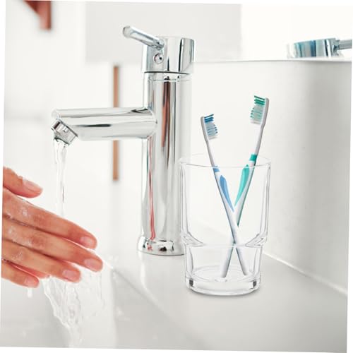 Verre pour hygiène quotidienne lot de 2 rangements de brosses à dents et dentifrice - 5