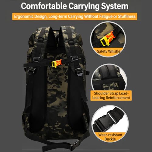 Sac à dos de randonnée 70l imperméable avec poches multiples - 3