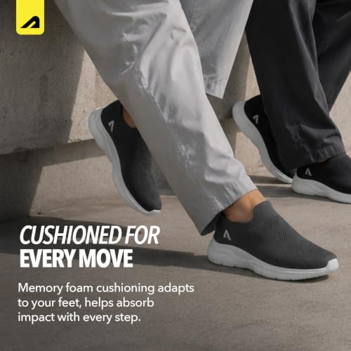 Image of Boldfit Casual Shoes for Men Breathable Knit Slip-On Sneakers with Memory Foam Insole & EVA Sole Lightweight Walking Shoes with Sock-Like Fit & Padded Heel for All-Day Comfort