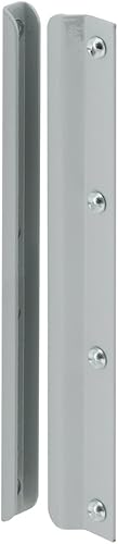 Prime-Line U 9513 - Protector de pestillo construido de acero pintado gris, para puertas abatibles (paquete individual)