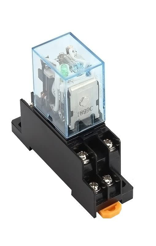 MY2NJ HH52P DPDT Miniature Coil Electromagnetic Intermediate Relay AC12V 24V DC24V AC110V 220V 8 Pin with Socket Base(AC 12V)