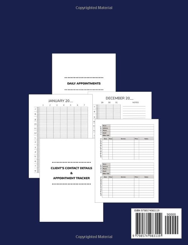 Music Teacher Appointment Book: 52 Weeks of Undated Planner with 15-Minute Time Slots to Jot In Client’s Online or Face-to Face Scheduled Sessions: ... and Tracker of Tutoring Services Rendered image 3