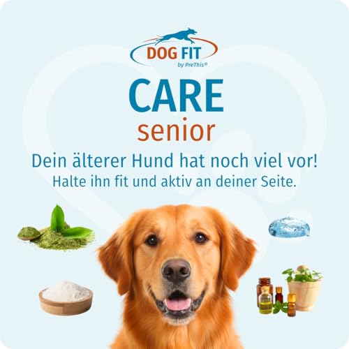DOG FIT by PreThis® Care Senior für ältere Hunde I Für Vitalität, Wohlbefinden und die Unterstützung der Gelenkfunktion. Mit essenziellen Nährstoffen, ohne Zusätze I Large ab 25 kg