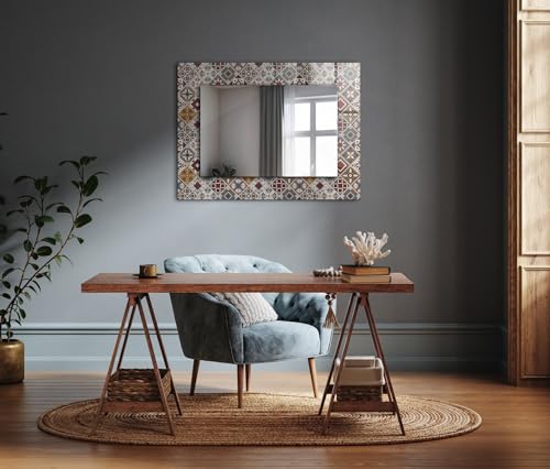 Déco murale chic et moderne : miroir avec cadre design imprimé