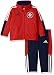 adidas Baby Boys' Zip Up Jacket Tricot and Pant Set, Light Scarlet, 18 Months