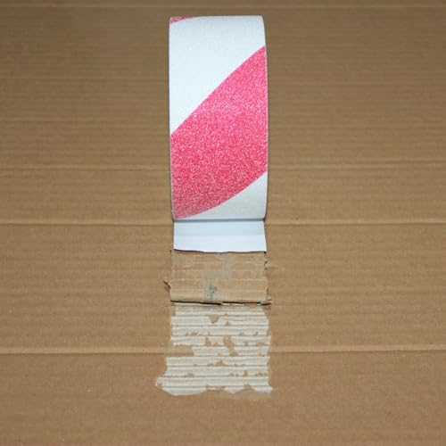 Image of Anti Slip Tape 2 Inch Wide, Waterproof Grip Adhesive Heavy Duty High Traction Friction for Indoor /Outdoor Steps (17 Ft /Red-White).