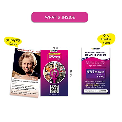 Image of Kaizen MicroLessons Card Game Kid Smart Cards. (Greatest Women Ever)