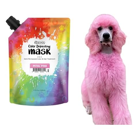 OPAWZ Pet Color Depositing Mask, 2-in-1 Semi-Permanent Dog Hair Dye and Hair Treatment, Pet Hair Dye for Dogs Cats and All Pets Can be Bathed (Petal Pink, 6.76 fl.oz / 200mL) Cover