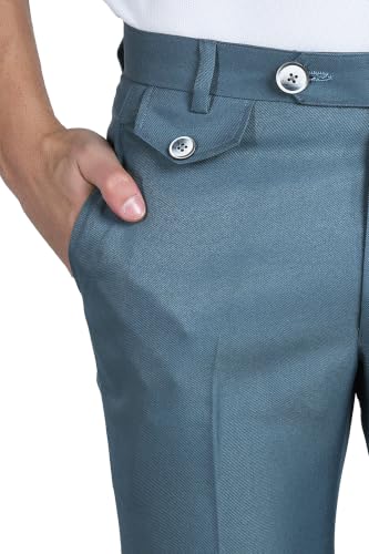 Image of Men's Formal Slim Fit Trousers | Premium Poly Viscose Blend Office Wear Flat Front Pants | Wrinkle Resistant Business Casual Pants | Length 41 Inches.