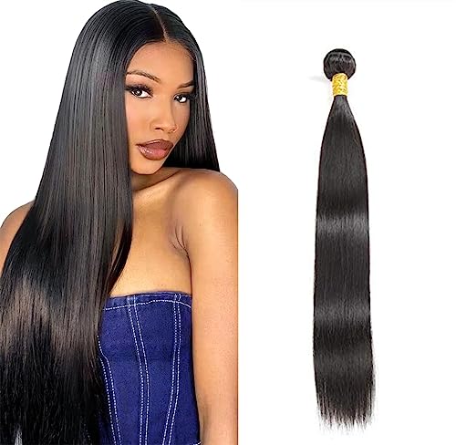 10A Straight Human Hair Bundles Brazilian Virgin Hair Straight Bundles Unprocessed Virgin Brazilain Hair Bundles Single One Bundles Straight Weave Bundles Human Hair 20 Inch (100g±5g) / bundle