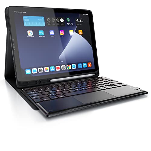 CSL - Bluetooth Tastatur kompatibel mit Tablet iPad Pro 12,9 Zoll - Gen 3 + 4 – 280 mAh Akku - inkl. Case - Tablet Keyboard kompatibel mit Apple Layout- Schutzhülle