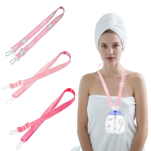 3 Pack Shower Lanyard for Mastectomy Drain Holder with 2 Hooks Mastectomy Recovery Supplies Abdominal Debridement Breast Cancer Tummy Tuck Patients Surgical Drain Holder