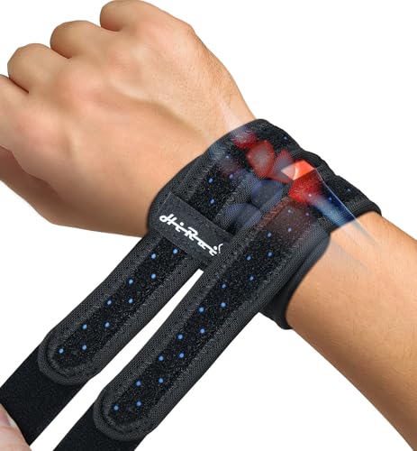 HiRui Wrist Brace for TFCC Tears, Adjustable Wristband Wrist Wraps Support for Fitness Weightlifting Tennis Tendonitis Carpal Tunnel Arthritis Pain Relief, One Size Adjustable (Black, 2 Pack)