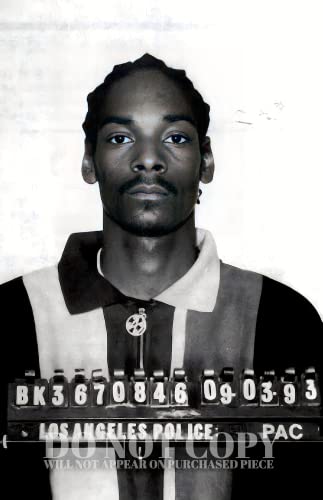 Affiche Snoop Dogg Mugshot 1993 portrait vintage hip-hop photo de rappeur pour deco murale retro