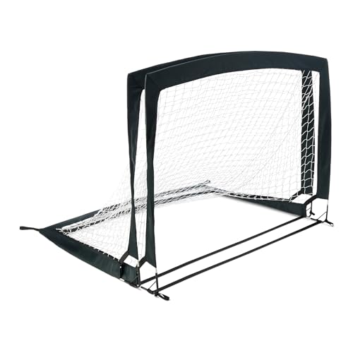 Amazon Basics Portable Pop Up Soccer Goal Net for Backyard Practice Training with Carrying Bag, 4' x 3', Set of 2, Black by Amazon Basics - Used condition - US$23.72