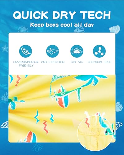 Image of SURF CUZ Boys Swim Trunks Toddler Swim Shorts UPF 50+ Bathing Suit for Boy Swimsuit Quick Dry Mesh Beach Boardshorts Swimwear