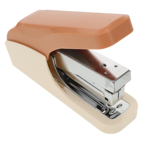 OATIPHO Heavy Duty Hand Stapler Single Finger Desktop Binding Machine Compact Portable Office and School Stapling Tool for Paper Documents Brown