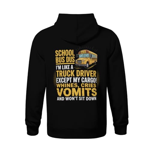 Kids School Bus Driver Funny Quote Boys Girls Lightweight Kangaroo Pocket Fleece Hoodies3