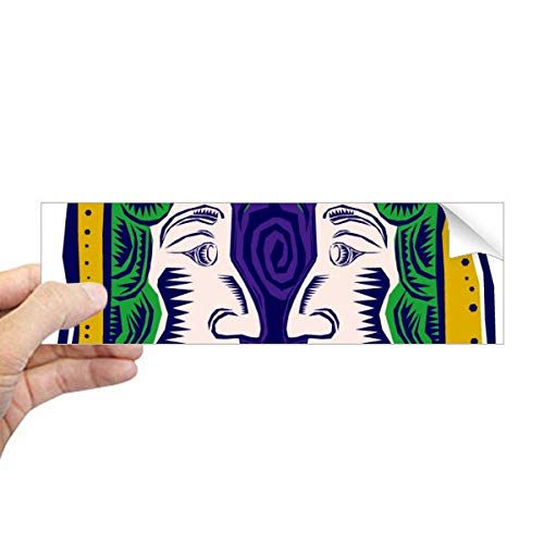 Adhesivo de géminis rectangular pintado a mano decorativo temático de cultura mexicana