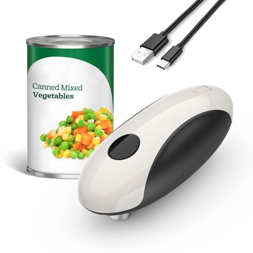 Electric Can Opener, One Touch Button Automatic Can Opener, Electric Tin Openers for Arthritic Hands, Smooth Edge, Food-Safe, Side Cut Opener(Black)