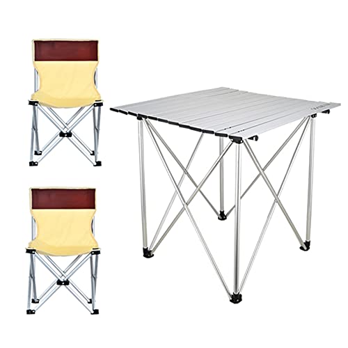 Table de camping enroulable en aluminium avec chaises pliables ultra légères - 2