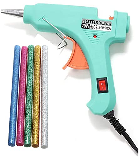 NUTEN 20 Watt 7Mm Hot Melt Glue Gun With On Off Switch And Led Indicator Free 5 Glue Sticks (Sky Blue 5 Pcs)-image-45