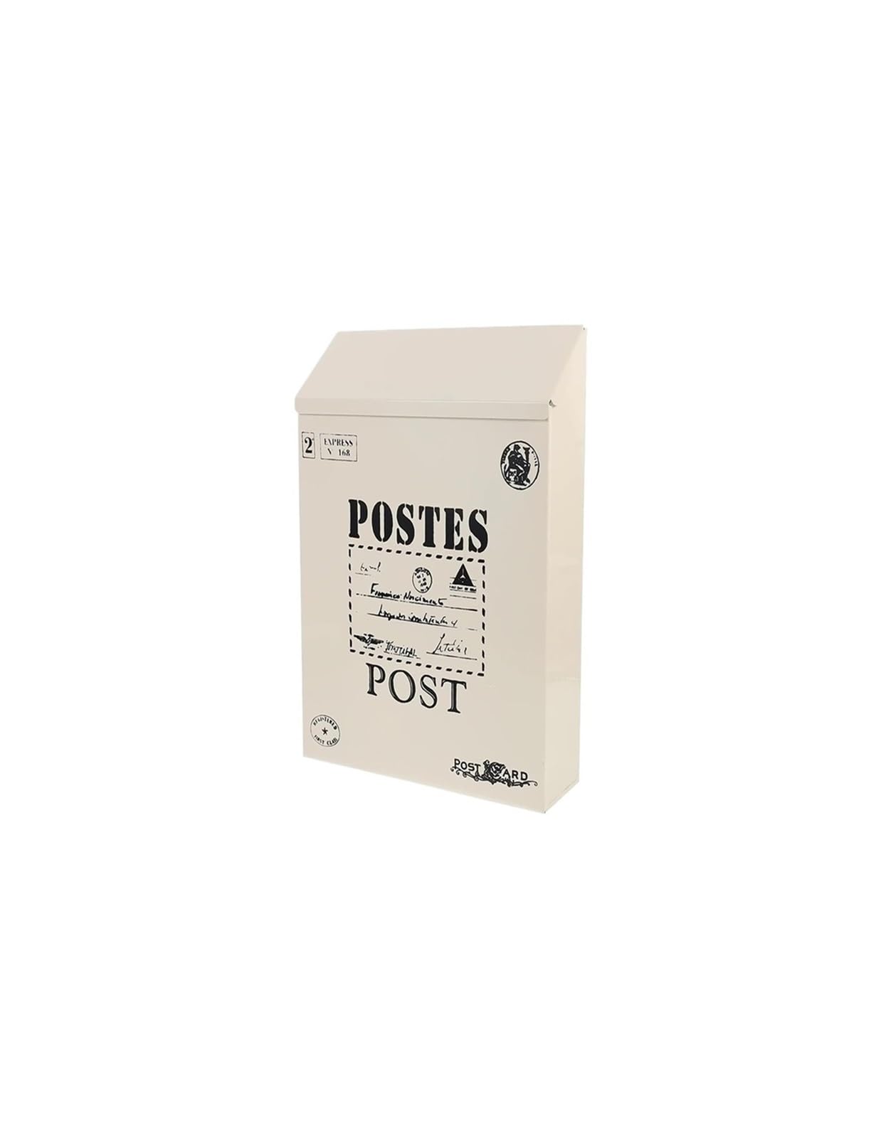 FGJsfhrDTU Letter Box, Retro Postal Mail Letter Newspaper Organizer Garden Decoration(White)(White)