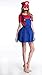 thematys® Super Plumber Childhood Heroes Costume Ladies | Plumber Heroes Costumes Ladies | Hat + Dress + Beard + Gloves Costume Set Women - Carnival Costumes Adults (M, 160-165cm, Style001)