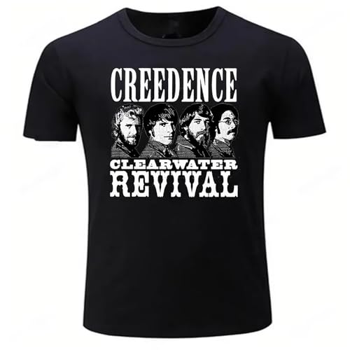 Photo de Cotton-Vintage-Tshirt-Men-Summer-Tees Creedence-Clearwater-Revival-Unisex-Loose-Tops-for-Him