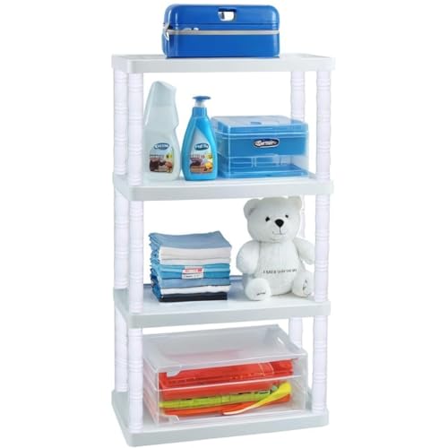 Image of Book Self - Layer Portable Book Shelf, Kids Books Racks for Home Plastic, Bookshelf for Home, Book Shelves, Book Stand, Book Organizer, Book Rack for Study Room /Library /Bedroom (4 Shelf)