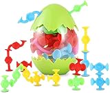 18PC Pop Sucker - Saugnapf Spielzeug Badespielzeug Set - Gummi Squigz Saugspielzeug Silikonbausteine für Kinder, Fensterspielzeug für Autismus/ ADD/ ADHD