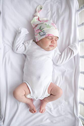 Image of Copper Pearl Baby Beanie Hat Top Knot Stretchy Soft Grace