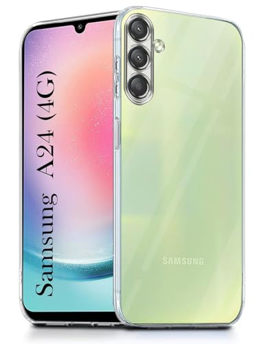 Image of Jkobi Back Case Cover for Samsung Galaxy A24 (Silicone Clear Shockproof Case with Camera Protection | Soft and Flexible | Transparent)