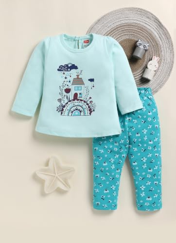 Image of LuvLap Baby Girls Regular Fit 100% Cotton Half Sleeves Girls Top CoSet Pack of 2