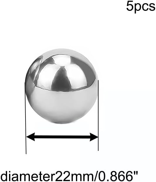 Precision 304 Stainless Steel Bearing Balls diameter18mm-28mm High-Speed Durable for Industrial Skateboard Bike,22mm*5pcs